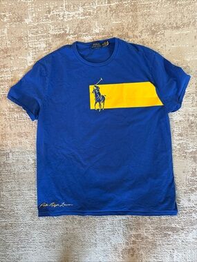 Polo by Ralph Lauren Royal Blue Tee with Yellow Polo Graphic